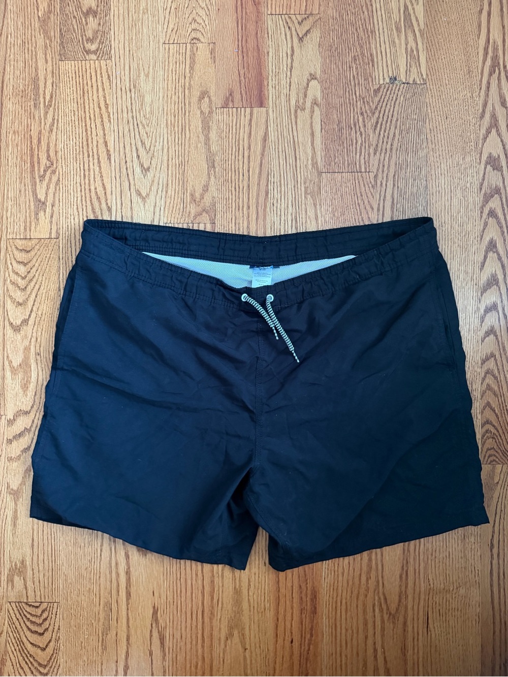 Men's Black Swim Trunks with Drawstring Waist